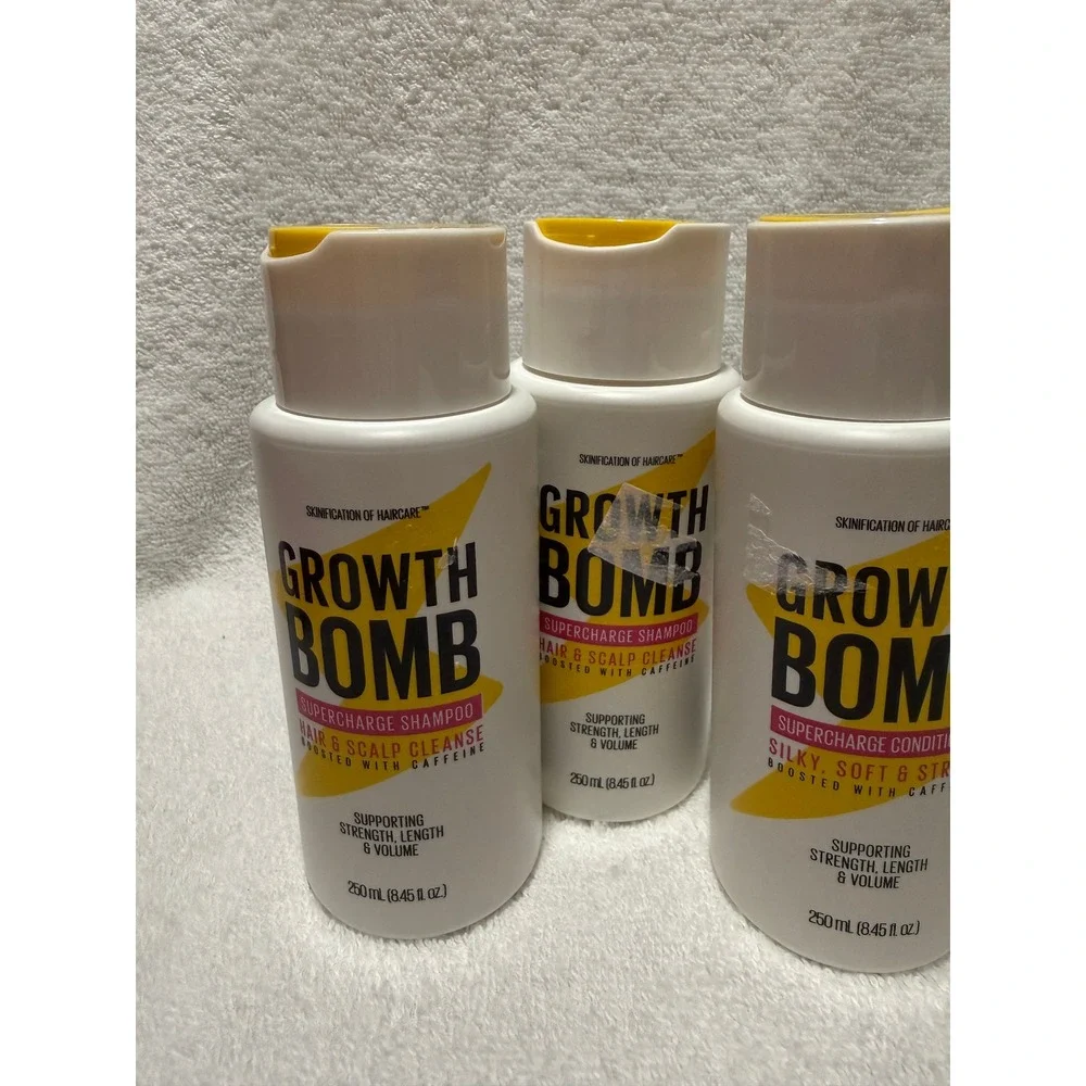 Growth Bomb Supercharge Shampoo and Conditioner Set 250ml Caffeine Hair Care